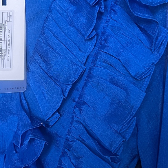 Elegant Blue Ruffled Women's Top - Picture 5 of 9